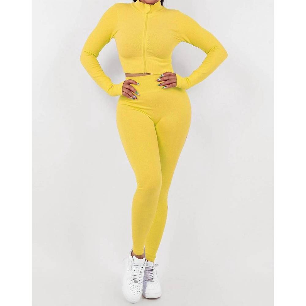 NEW LOVE POEM long sleeve top and pants loungin set in yellow